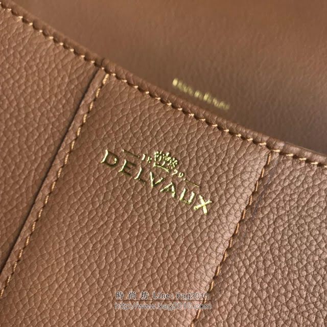 DELVAUX女包 2019春夏最新色 專櫃原廠皮 德爾沃女手提包 DV0020焦糖 中號 Delvaux單肩斜挎包  fcs1171